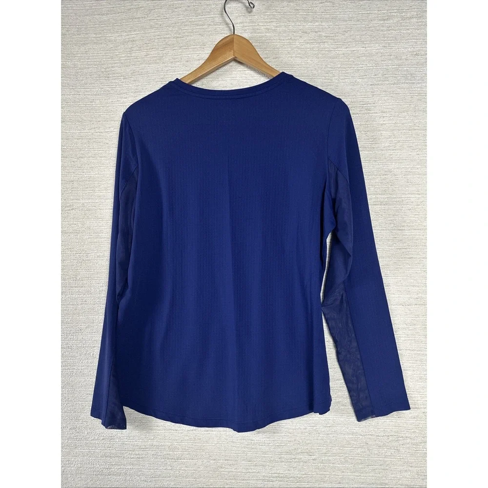 IBKUL Womens Large Blue Long Sleeve Top UPF 50 Sun Protection Cooling Golf Shirt - Picture 4 of 7